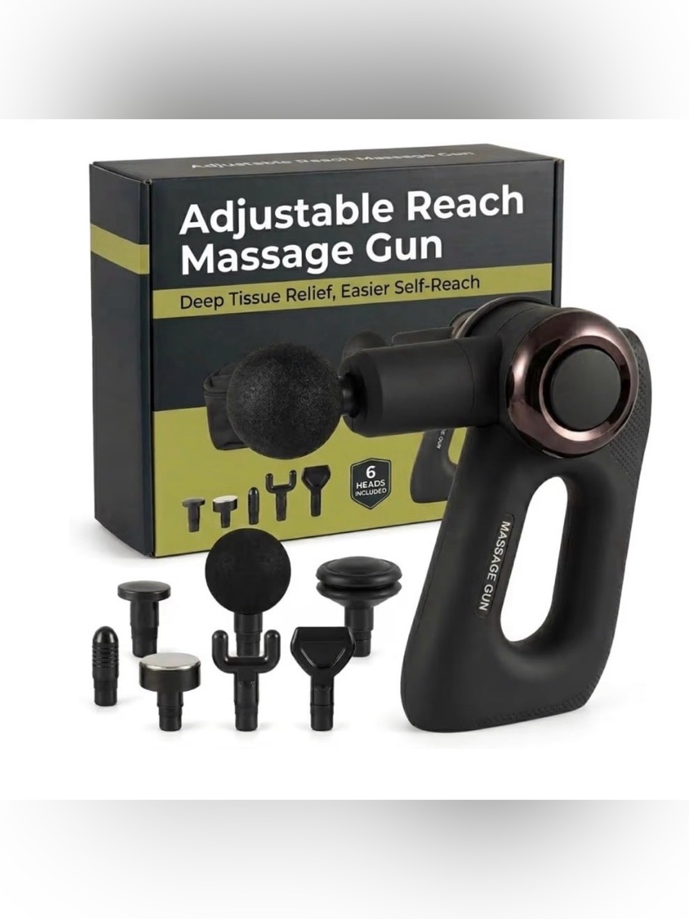 Massage Gun with Adjustable Arm, Deep Tissue Back & Neck Massager